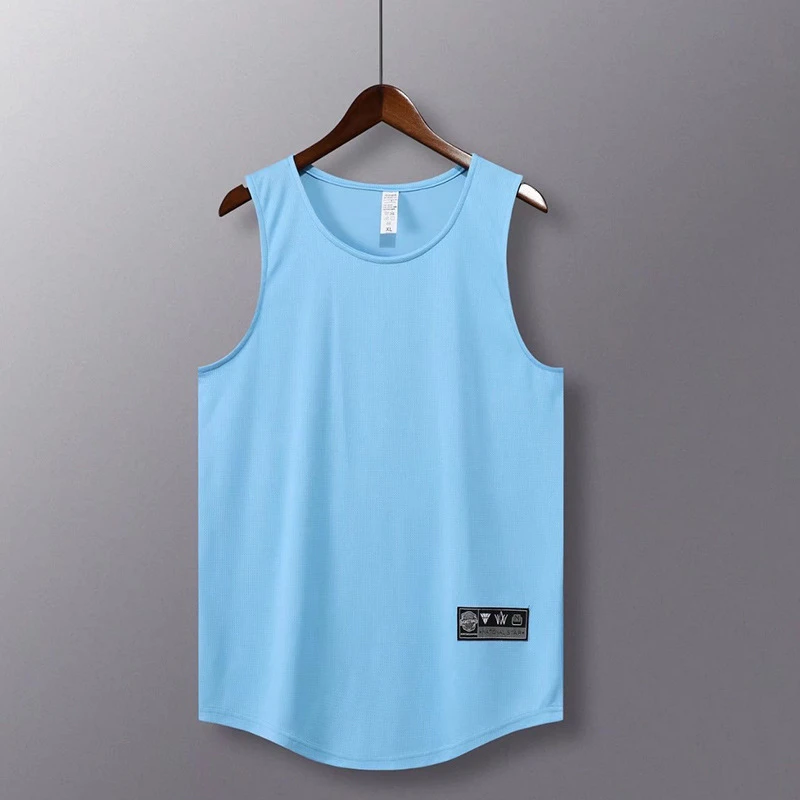 

Men Bodybuilding Sports Vest Gym Tank Tops Solid Sleeveless Shirts Quick Dry Workout Vests Running Fitness Male Basketball Shirt
