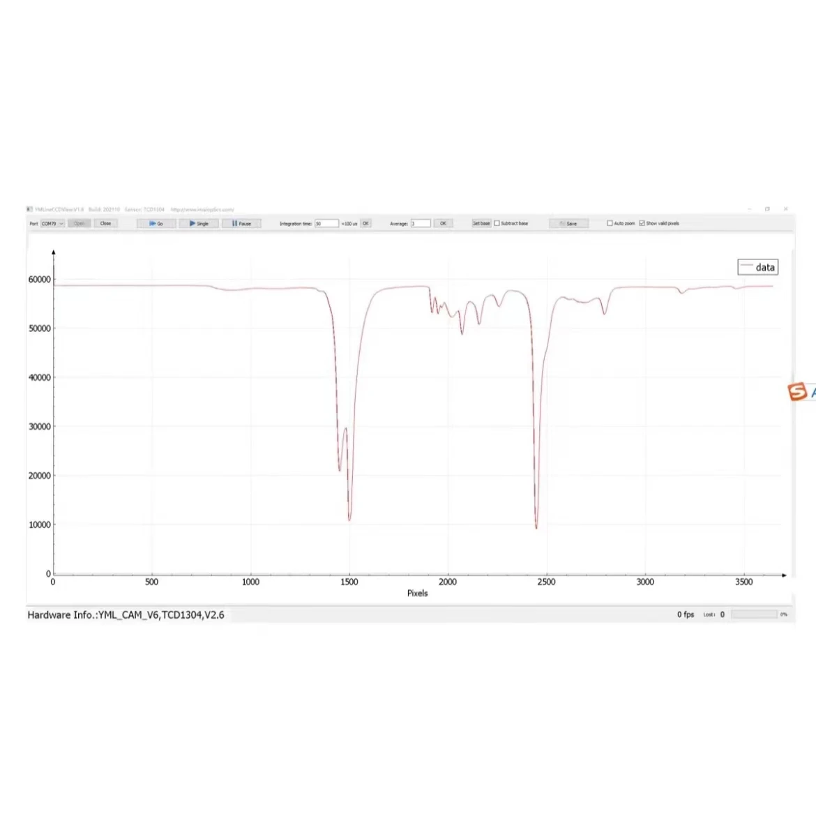 LCAMV6-TCD1304 Linear Array CCD Module Drive Board Spectral Acquisition Analysis USB Serial Port