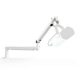 FIFINE Adjustable Low-Profile Microphone Stand with Cable Management and Desk Mount, Suspension Boom (BM88W)