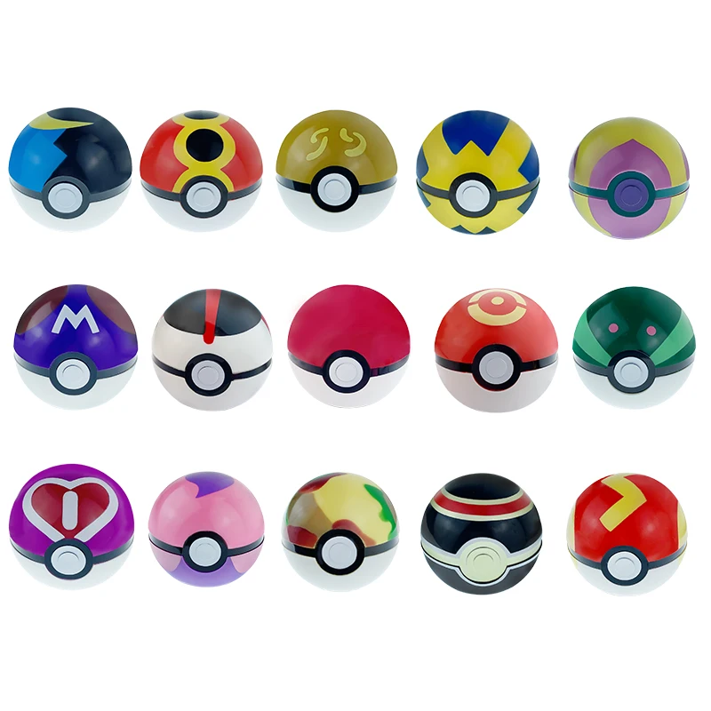 Pokebola Timer Ball 7cm Tamanho Com 10 Pokemon Aleatório