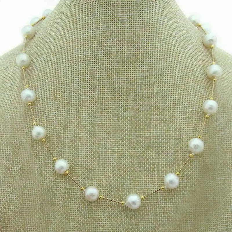 

Large quantity of AAAA round 9-10mm AKOYA white pearl necklace 14K gold buckle16in 18in 20in 22in 24in 26in 28in 30in 32in
