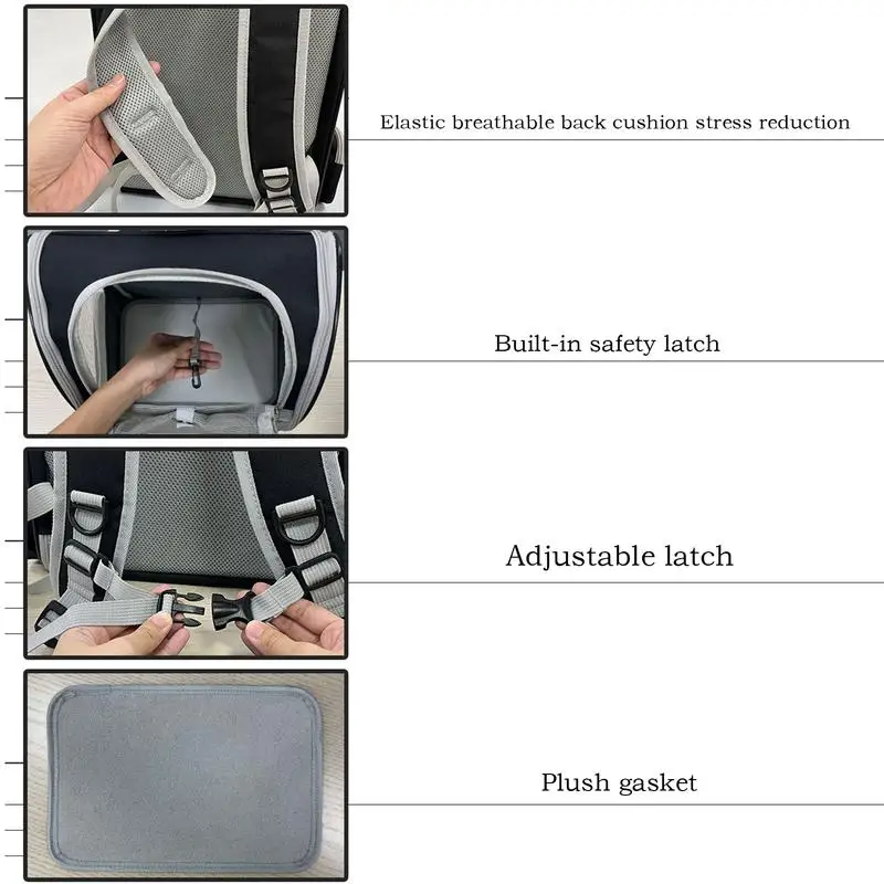 Backpack For Cats Pet Hiking Backpack Travel Bag Portable Pet Supplies With With Non-slip Bottom Plate For Small Medium Animals
