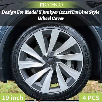 4PCS 19inch Wheel Cap for Model Y Juniper 2025 Turbine Car Performance Accessories Hub Cap Automobile Wheel Cap Design for Tesla 1