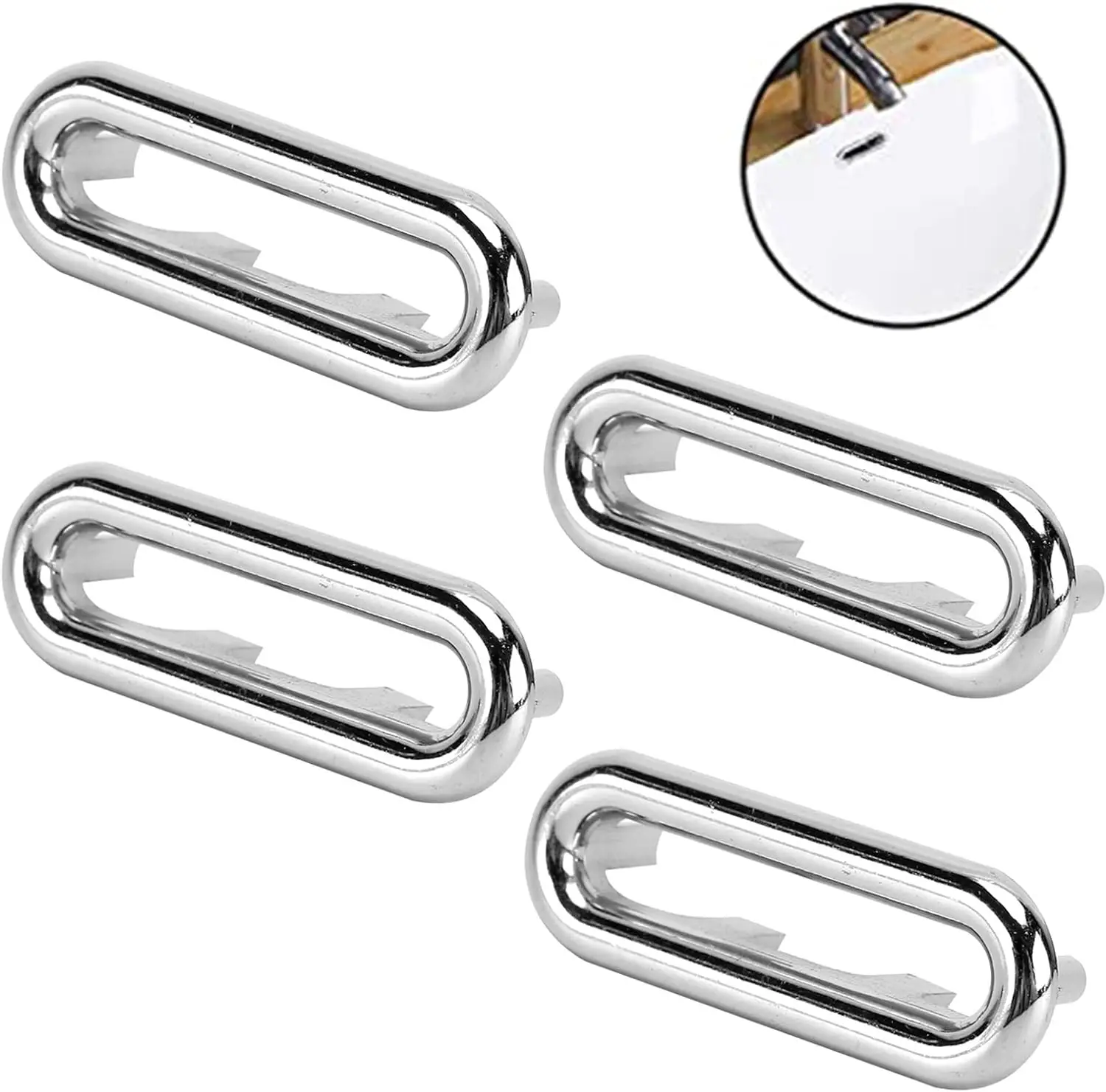 4pcs Sink Overflow Ring Bathroom Basin Trim Bath Sink Hole Round Overflow Drain Cap Cover Insert in Hole Spares for Kitchen