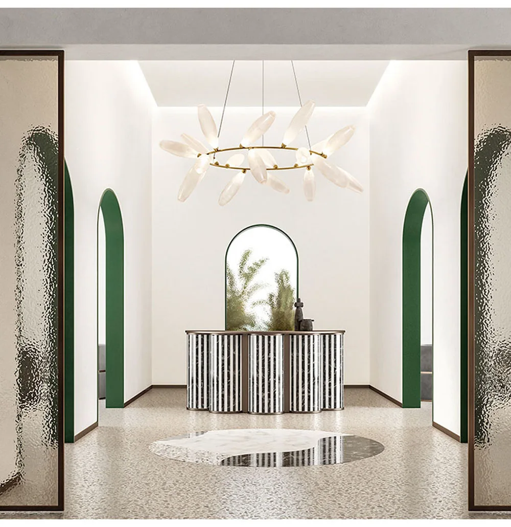 Description Picture 3 of itemNordic Postmodern Luxury White Glass Ceiling Pendant Light Dining Room Living Room Lustres Hanging Lamp Home Decor Lustres