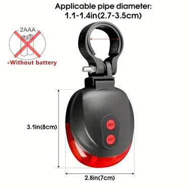 Description Picture 3 of itemBicycle Bike LED Lights 2 Lasers 5 LED Waterproof Cycling Taillight Safety Warning Taillight MTB Bike Rear Tail Lights
