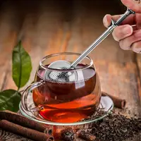 Stainless Steel Tea Infuser Sphere Mesh Tea Strainer Coffee Herb Spice Filter Diffuser Handle Tea Ball Tea Spoon Infuser Filter 4