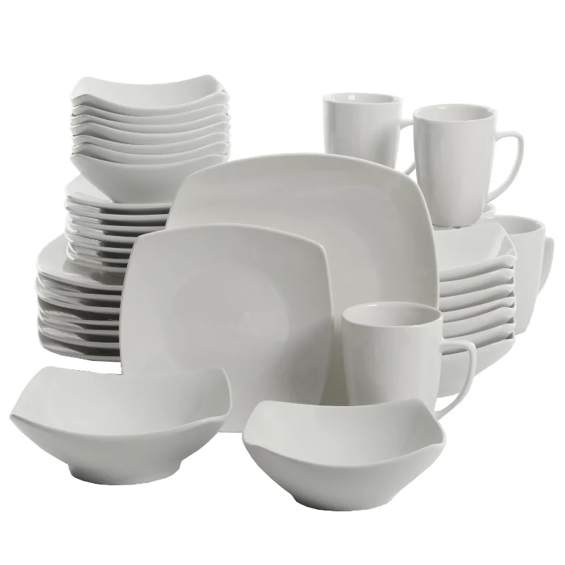 

Gibson Home Everyday Square Expanded 40-Piece Dinnerware Set dishes and plates sets