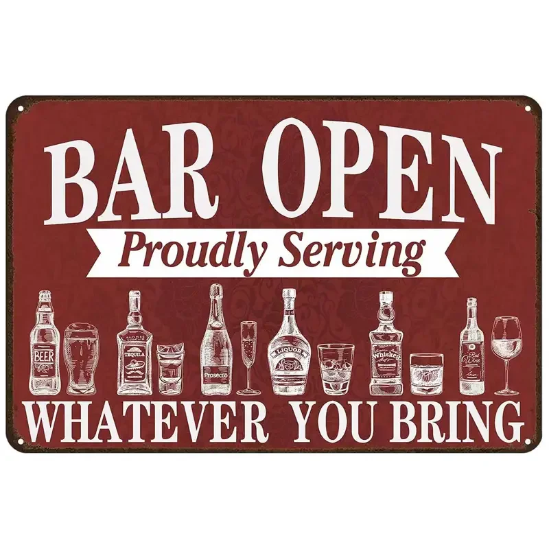 1pc Funny Metal Signs Vintage Bar Tin Signs Cheers Wall Decor Accessories For Home Bar Decorative Signs & Plaques Home & Kitchen