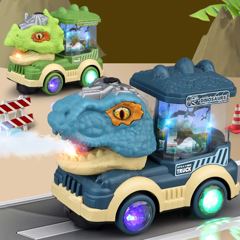 HappyGoLucky Auto Telecomandata, Dinosauro Auto Giocattolo Con Spray e