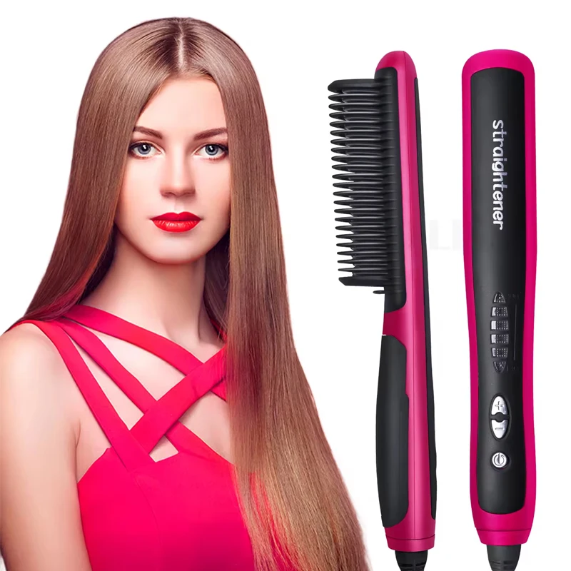 Salon Professional Negative Ion Straight Hair Comb Portable And Fast Heating Negative Ion Straight Hair Comb Styling Tool