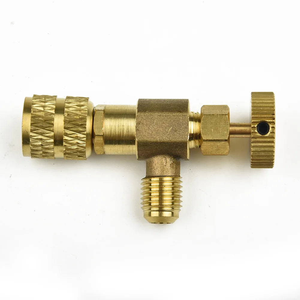 R22 R410A Refrigeration Tool Air Conditioning Safety Valve Adapter Fitting 1/4" Inch Charging Hose Valve