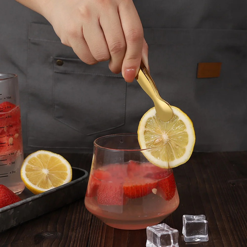 Food Tongs Kitchen Utensils Set Stainless Steel Ice-Cube Picker Food BBQ Clip Barbecue Clip Ice Clamp Tool Ice Cube Tong Bread Bar