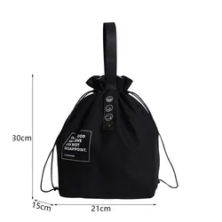 Insulated Canvas Lunch Tote Bag (Black)