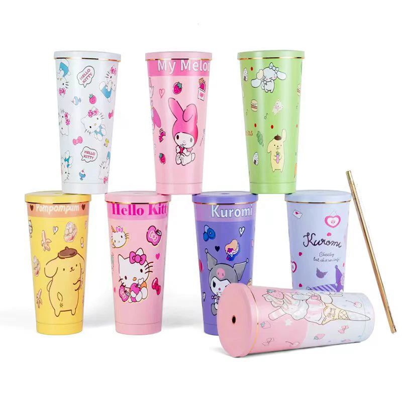 

Чашка для воды Sanrio аниме Kuromi Милая Hello Kitty Kuromi Kawaii летняя классная уличная чашка для воды удобные Игрушки для девочек