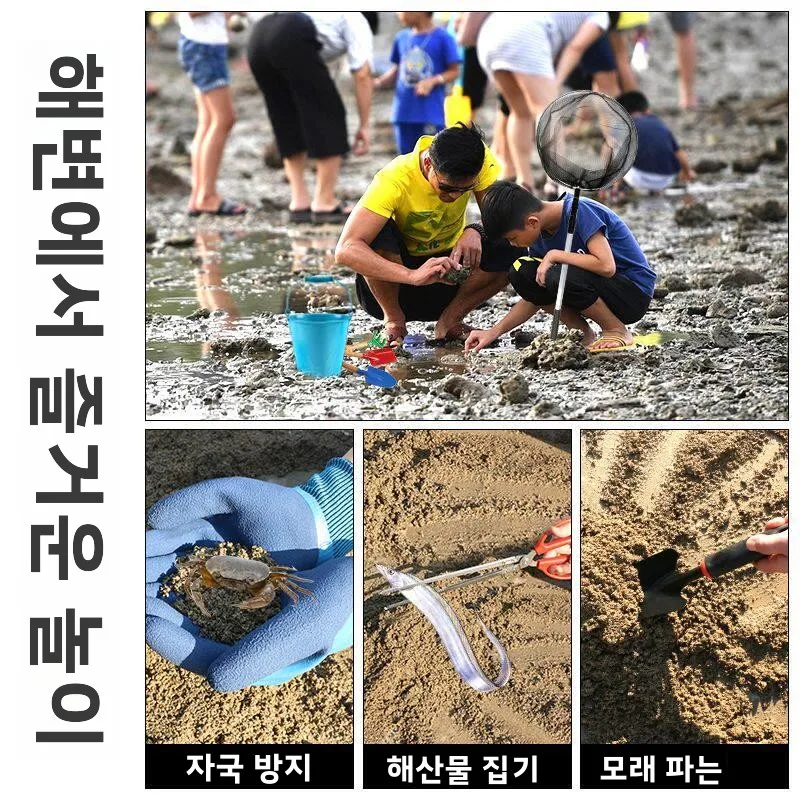 완벽한 해산물 채집 도구 세트, 해변 모래 게 잡기 어린이 장비, 조개 파기용 해변 삽, 조개 찾기용 갈퀴