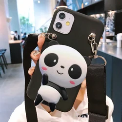 3D Cartoon Black Bear Wallet Case - Cute Animal Design Wallet and Bag Shell for Nova 15 Ultra (Panda Black)