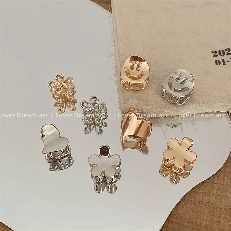 

New Mini Metal Hair Claw Clips Gold Silver Small Flower Geometric Clamps Grab Shark Clip Ins Korean Girls Women Hair Accessories