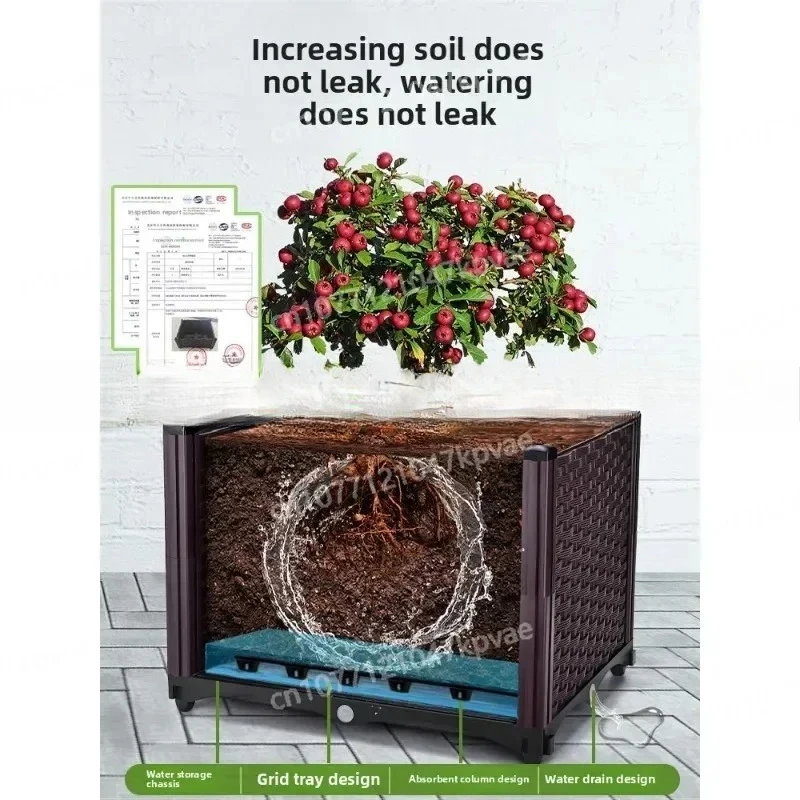 Fioriera in Plastica Extra Large per Giardino e Balcone, Vaso per Piante e Fiori da Esterno - immagine 5