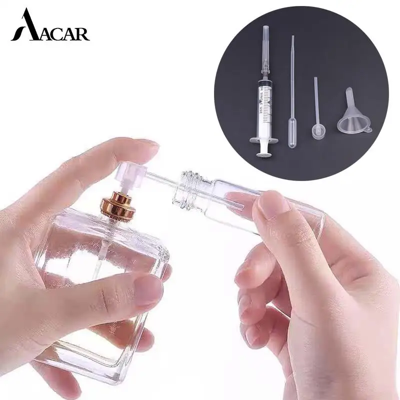 

4PCS/Set Cosmetic Tool Perfume Refill Tools Set Plastic Diffuser Syringe Dropper Funnel Long Nozzle Spray Dispensing Required