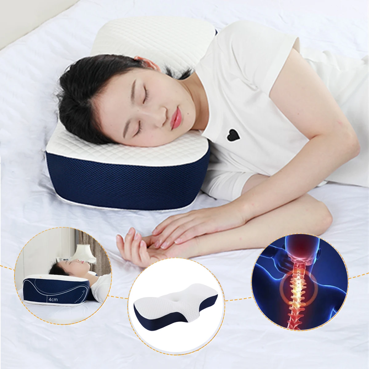 Memory Foam Kussen Nek Schouder Pijn Ergonomische Kussen Voor Side Terug Maag Sleeper Voorgevormd Kussen| | - AliExpress