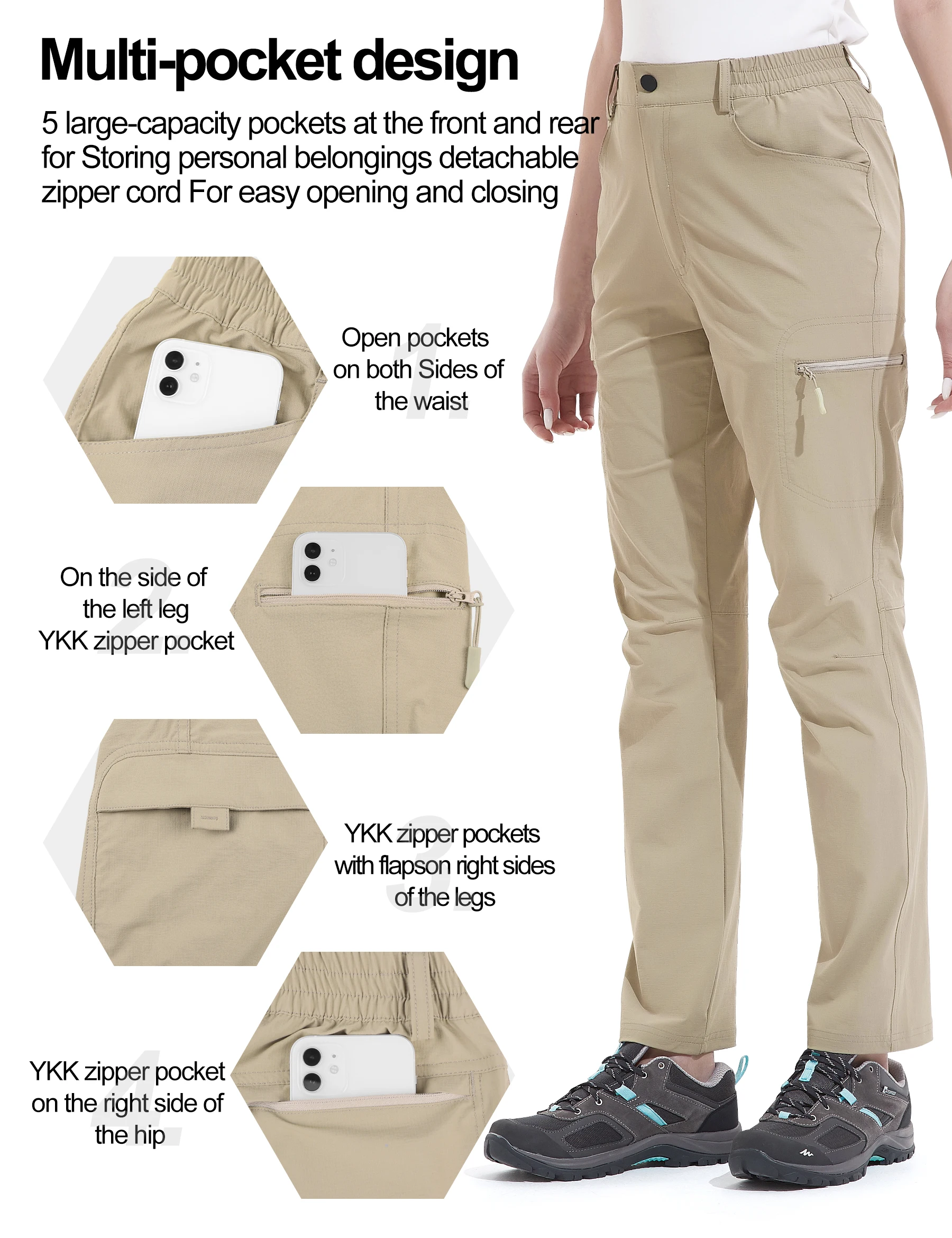 KUTOOK 여성용 트레킹 바지, 방수 용수철, 하이킹 레깅스, 운동복 레저 바지, 야외 등산 바지, 여행자 가을
