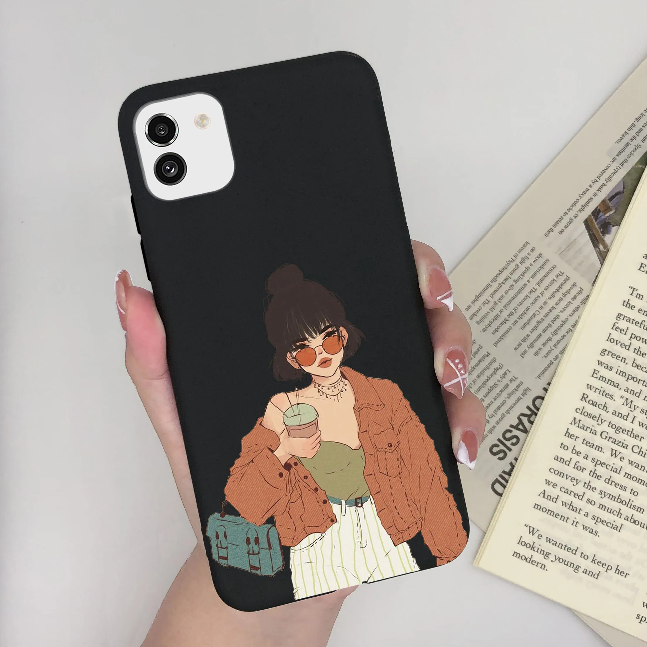 Cute Painted Soft Silicone Bumper Cover for Samsung Galaxy A03 Series