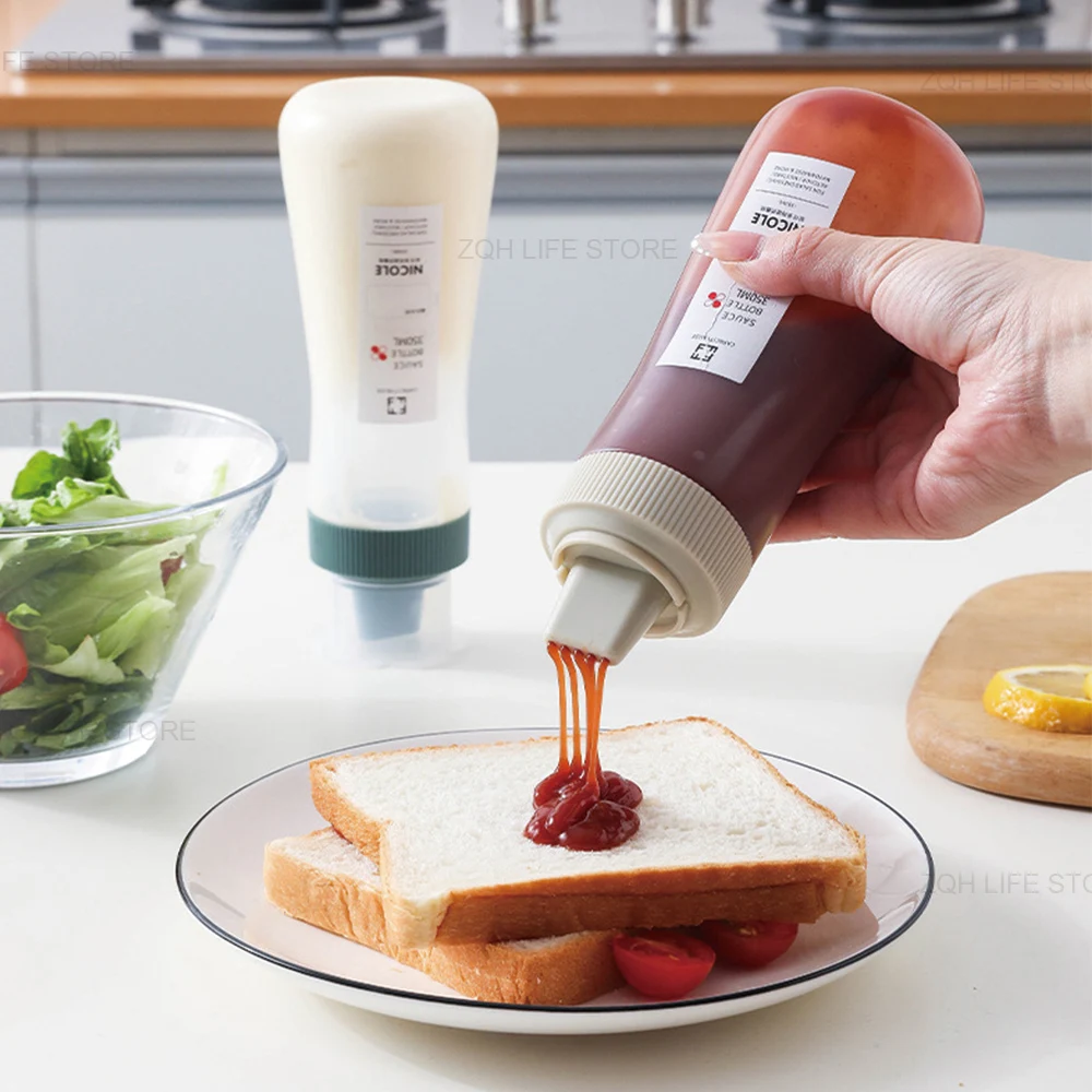 TransparentSauceSqueezeBottleWithLidNewPortableSaladDressing