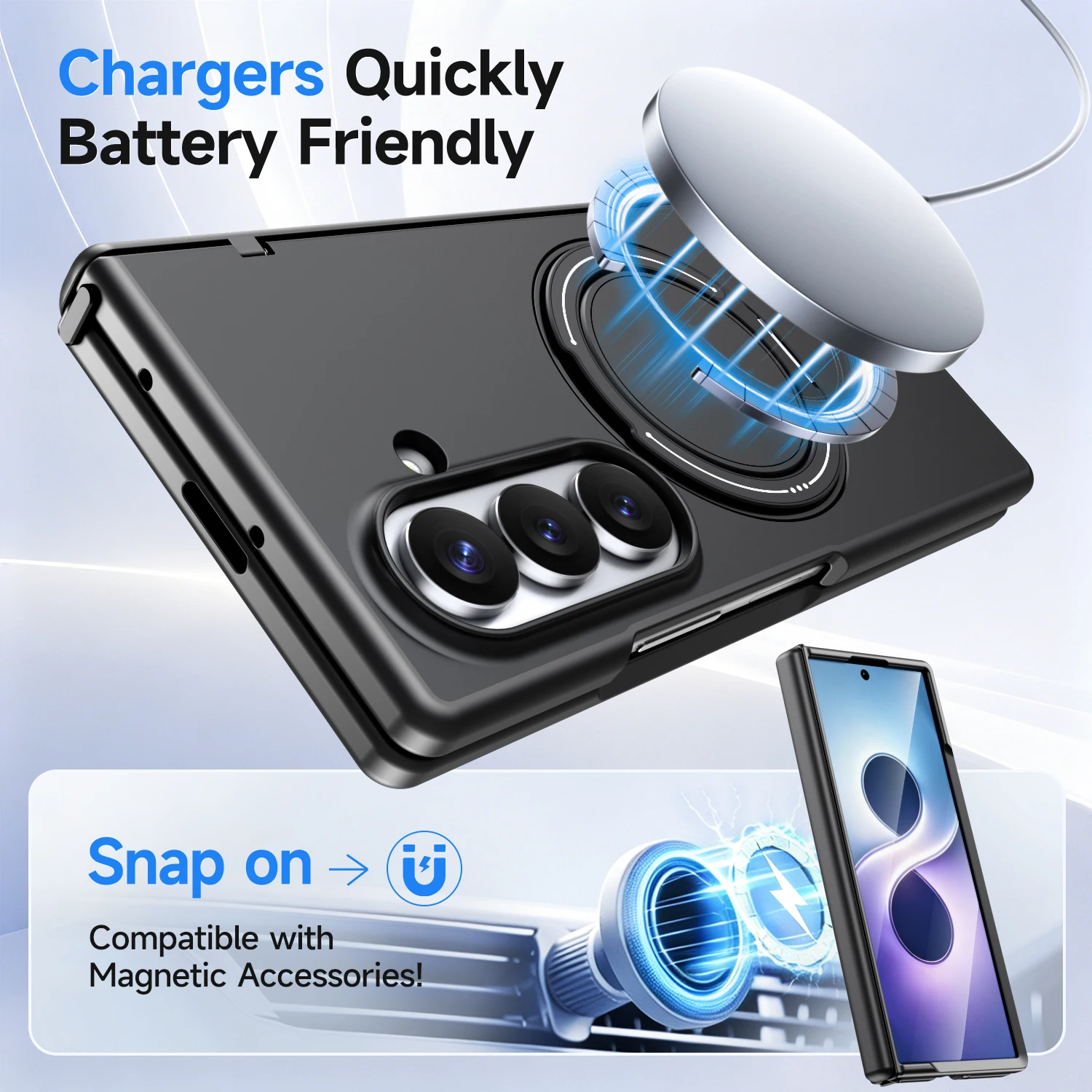 360° Magnetic Bracket Case with Magsafe Hinge Protection - Shockproof Stand Cover