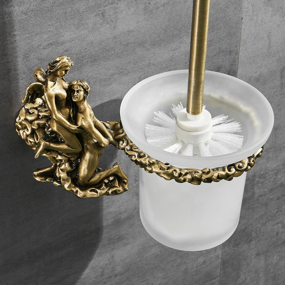 WANFAN Bathroom Accessories Romantic Series MB-0811B Luxury Bronze Wall Mounted Toilet Brush Holder