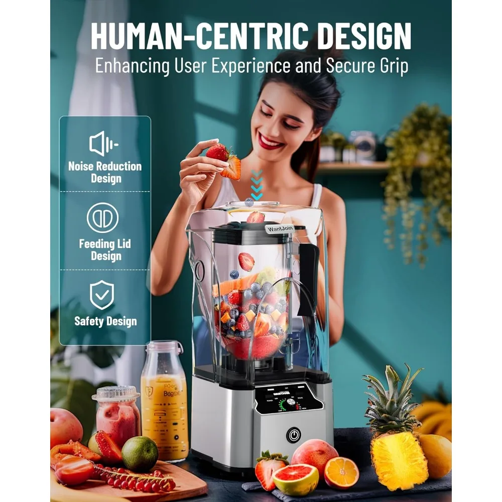 Commercial Professional Blender With Shield Quiet Sound Enclosure 2200W Industries Strong and Quiet Professional-Grade 3