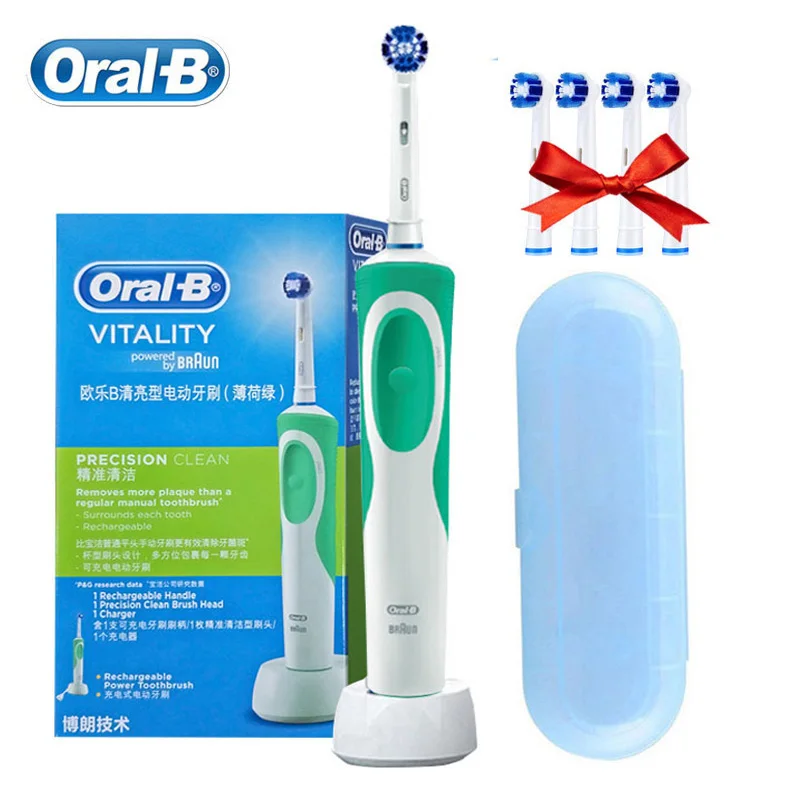 Oral B Electric Toothbrush D12 Rotation Vitality Smart Tooth Brush Inductive Rechargeable Replaceable Brush Head 4 Refills + Box 1