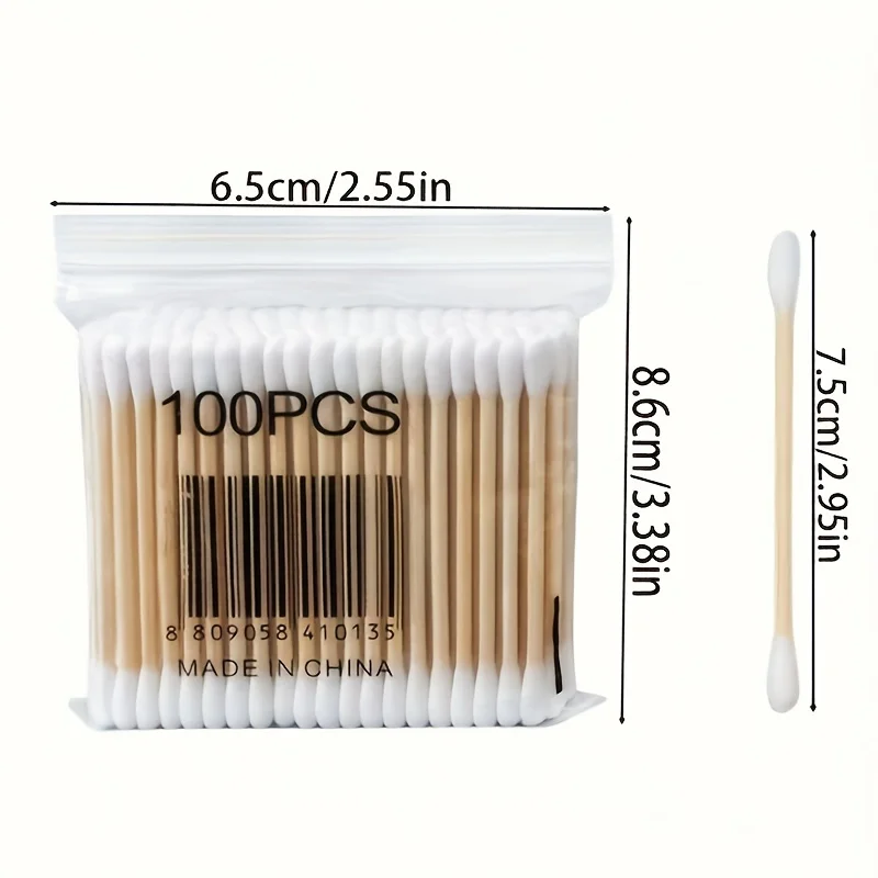 100/500/1000/2000 Count Cotton Swabs - Bamboo Sticks Cotton Swabs For Ears - Double Round Thick Cotton Buds Suitable For Makeup 5