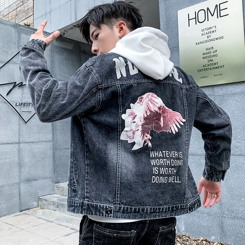 Denim Jacket Men 2020 Spring and Autumn New Korean Version of Tooling Pilot  Camouflage Jacket Wild Trend Men's Clothing