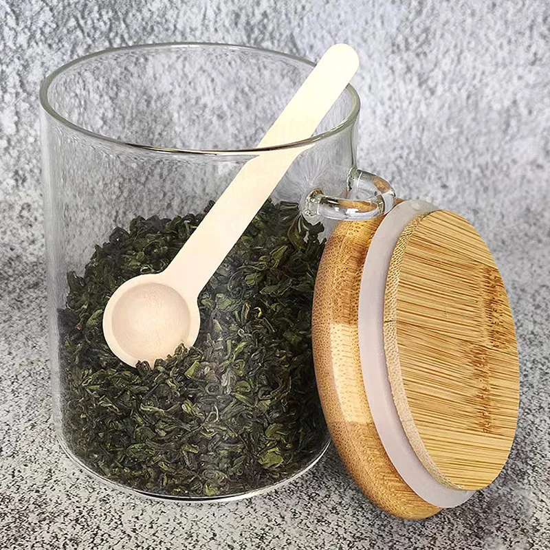 Wooden Spoons 10pcs Small Spoons Kitchen Seasoning Honey Coffee Kitchen Cooking Coffee Bean Salt Spice Jars Measuring Spoons Tools Set