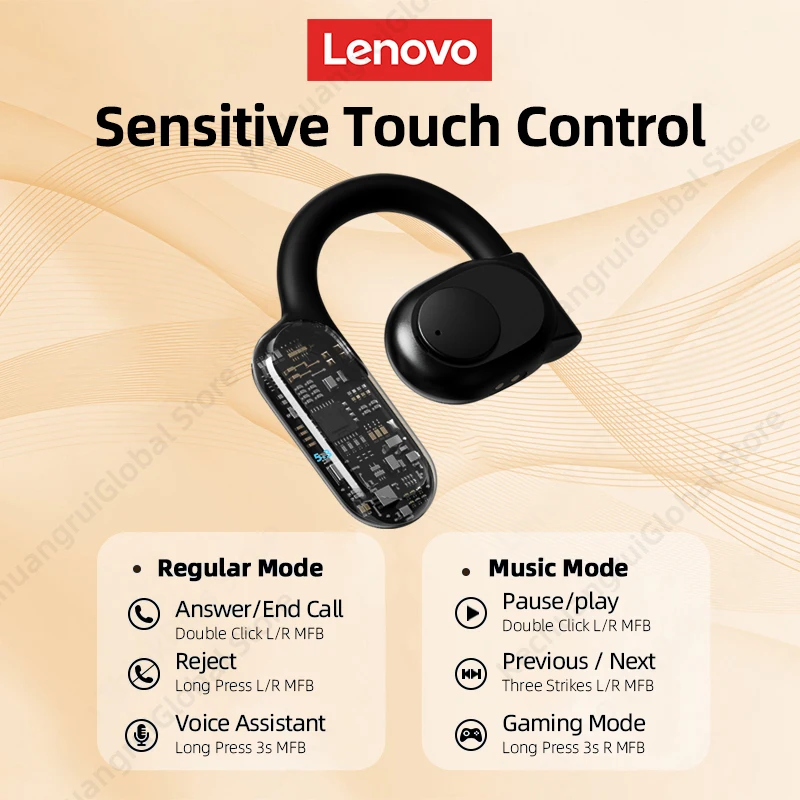 Lenovo LP76 Wireless Headphones TWS Bluetooth Noise Reduction
