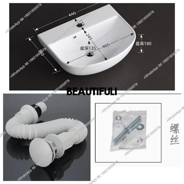 อ่างล้างหน้าติดผนังขนาดเล็ก R Mini, อ่างล้างหน้าในห้องน้ำ, อ่างล้างหน้าขนาดเล็ก, อ่างล้างหน้าแบบแขวน 4