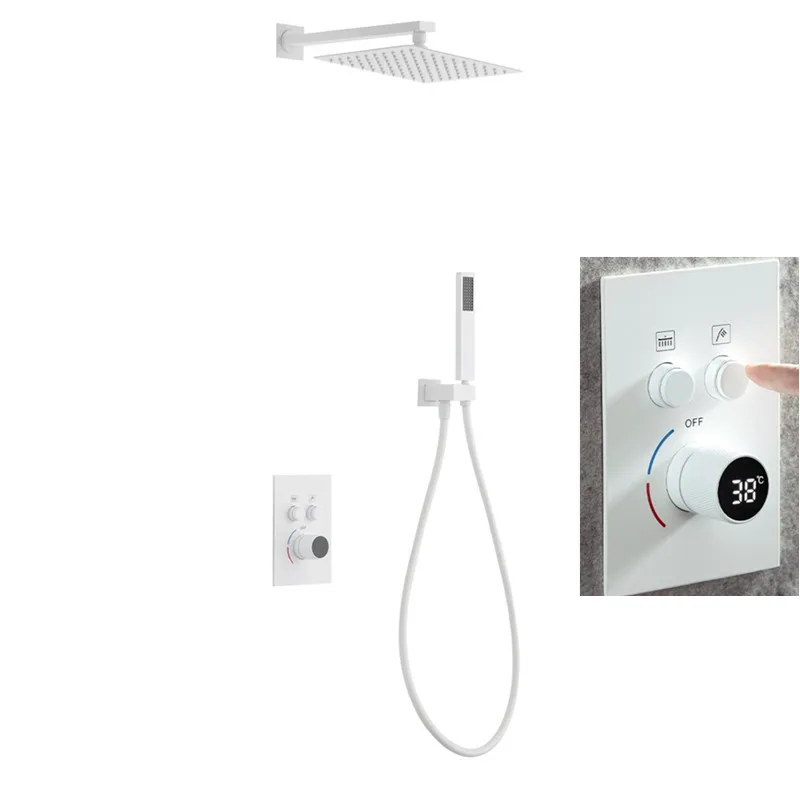 Grifo De Ducha Monomando Montado En Pared - Mezclador Frío/caliente, Superficie Cromada, Para Baños Domésticos Y Comerciales