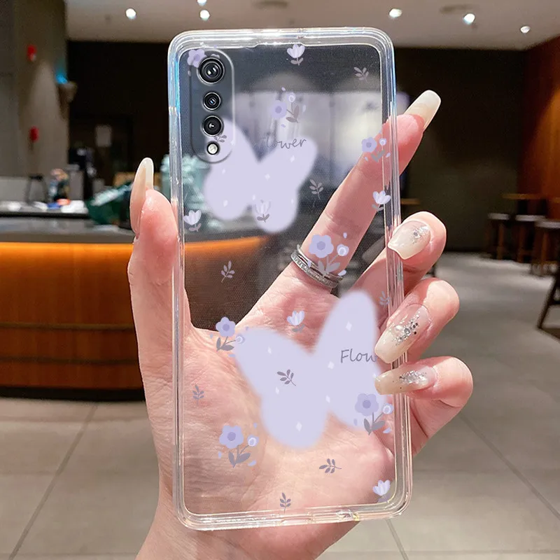 Elegant Butterfly Bow Transparent Soft TPU Phone Case - Protective Thin Silicone Cover