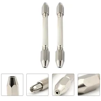 2 Pcs Hexagonal Double Ended Hand Drill Pin Vise Mini Bit Holder Brass High Speed Watch Repair Tool Ergonomic Non Grip For 1
