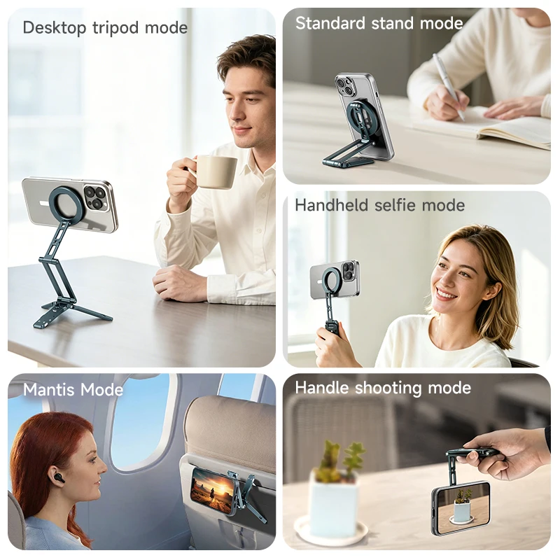 XILETU Magnetic Phone Tripod Stand with Foldable Desktop Holder