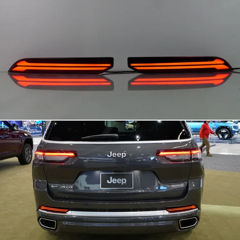 LED Rear Bumper Light For Jeep Grand Cherokee WL 2021-2014 3-in-1 Functions Rear Running Light + Brake + Turn Signal Reflector