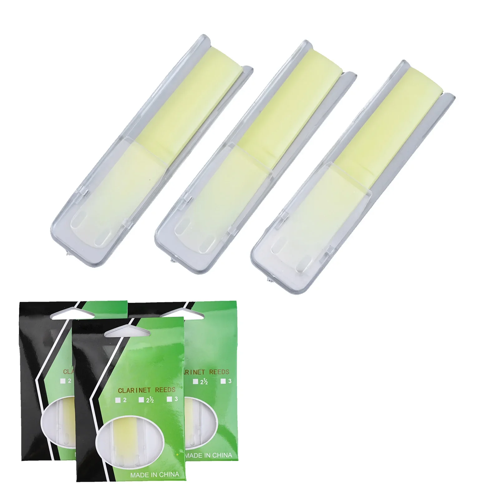 3-pack Clarinet Reeds Resin Reeds Synthetic Resin Clarinet Reed Strength 1.5,2.0,2.5 Professional Saxophone Supplies
