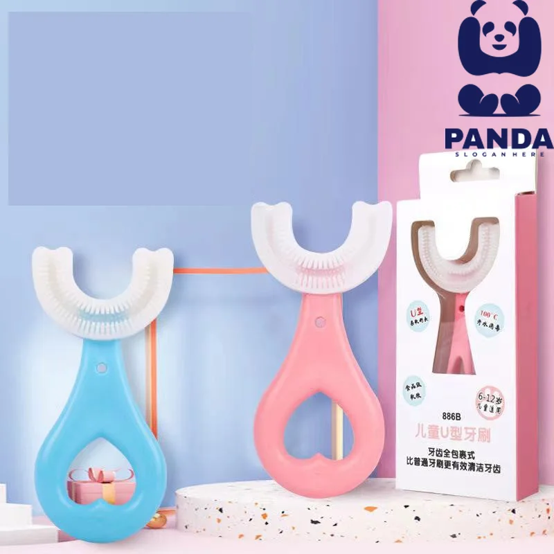 

Kids Toothbrush U-Shape Infant Toothbrush with Handle Silicone Oral Care Cleaning Brush for Toddlers Ages 2-12 Silicone Brush