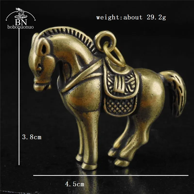ヴィンテージ真鍮の魔女の馬,小さなデスクトップの装飾,純粋な銅の動物