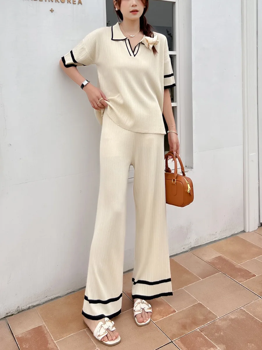 Knitted Sets For Women Pieces Suit Sweater Summer