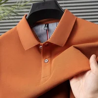 Polo à manches courtes pour hommes, 100% pur coton, boutique d'été, mode, haut de haute qualité, couleur unie, col au dos, T-shirt rayé 4