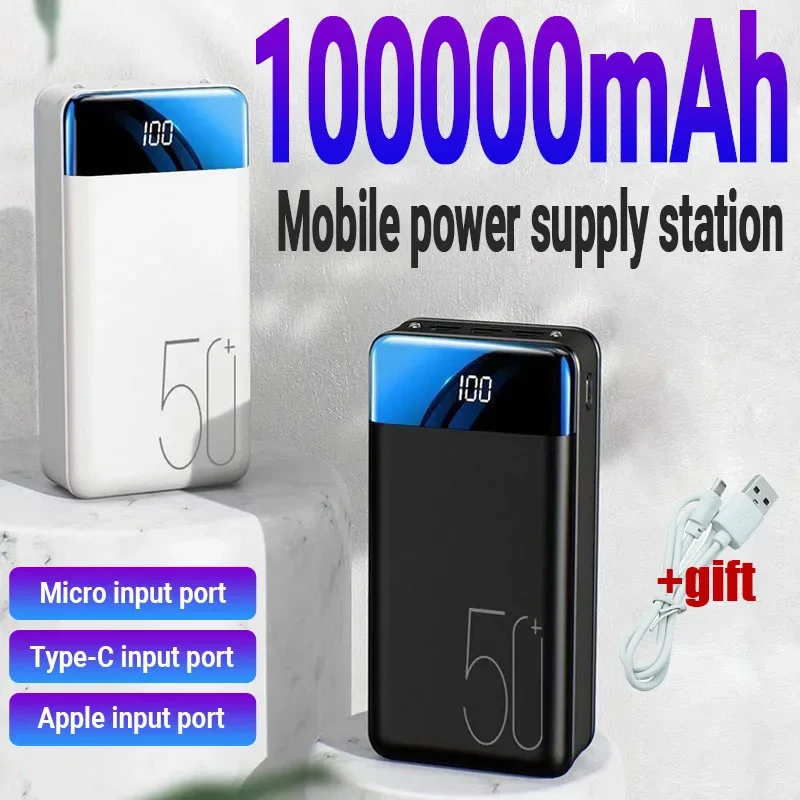 

Latest Super Genuine Fast Charging 100000mah Power Bank Large Capacity Mobile Power Universal 5v2.1a Fast Charging
