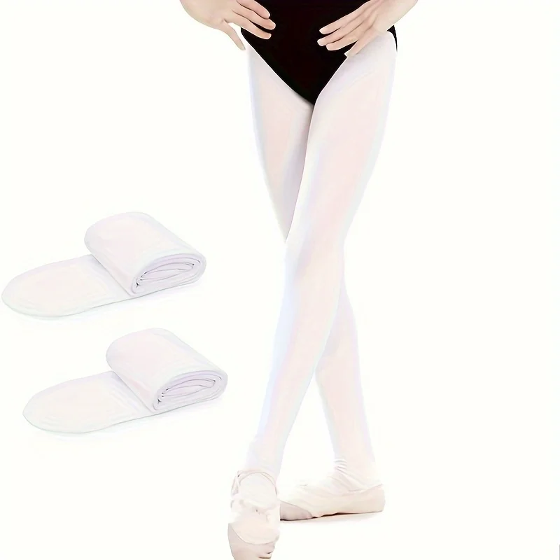 4 Pairs Children's Pantyhose Spring Thin Summer White Black Skin Color Pink Leggings Socks for Students Practice Dancing Girls Dance Socks