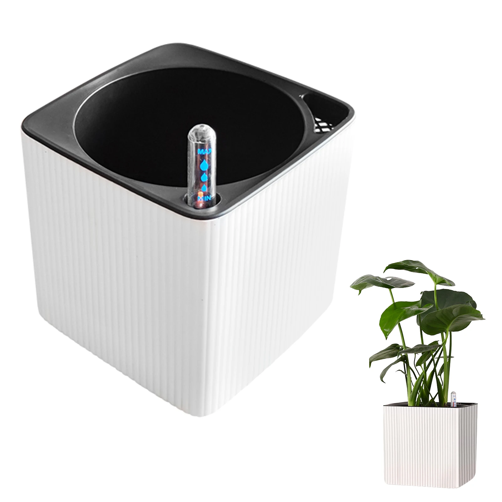 

Practical Self Watering Multifunction Flower Pot Outdoor Garden Indoor Decoration Backyard Office With Water Level Indicator